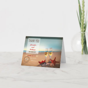 Carte De Remerciements mariage sur la plage