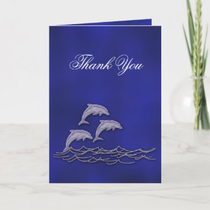 Carte De Remerciements Mariage sur la plage dauphin remerciements