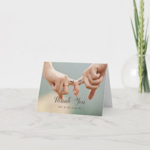 Carte De Remerciements Mariage sur la plage, se tenir la main
