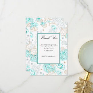 Carte De Remerciements Mariage sur la plage Sea The Love