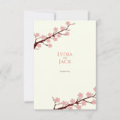 Carte De Remerciements Mariage sur le thème des fleurs de cerisier (Devant)
