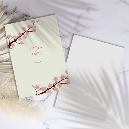 Carte De Remerciements Mariage sur le thème des fleurs de cerisier