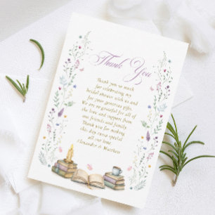 Carte De Remerciements Mariage sur le thème du livre