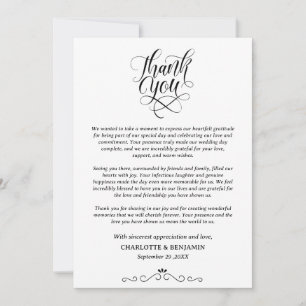 Carte De Remerciements Mariage sur Photo Personnalisée