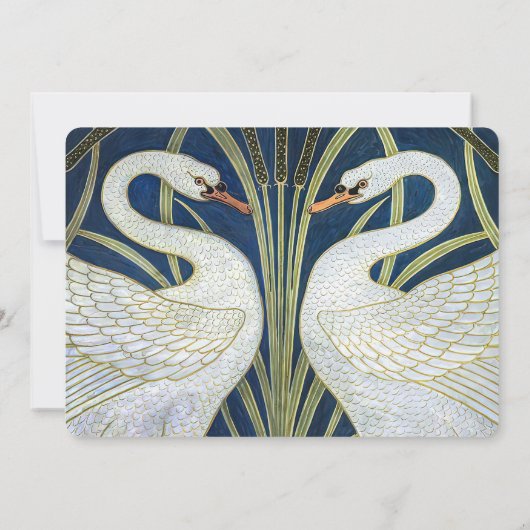 Carte de remerciements Mariage Swan Embrace (Dos)