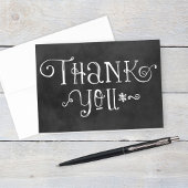 Carte De Remerciements Mariage Tableau Noir Écriture Rustique Craie