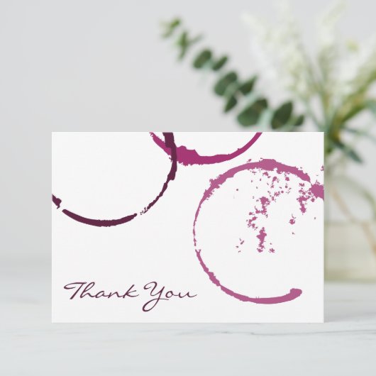 Carte De Remerciements Mariage Tache de Vin Bourguignon Rustique (Debout devant)