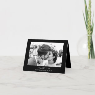 Carte De Remerciements Mariage Tenue de Soirée Photo Pliée Simple Moder