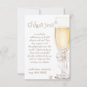 Carte De Remerciements Mariage Thème Perles et Prosecco  (Devant)