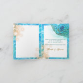 Carte De Remerciements Mariage thème plage tortue "merci" (Intérieur)