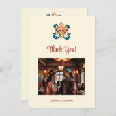 Carte De Remerciements Mariage tibétain sans fin (Devant / Derrière)