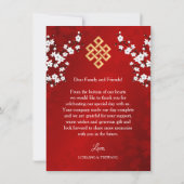 Carte De Remerciements Mariage tibétain sans fin (Dos)