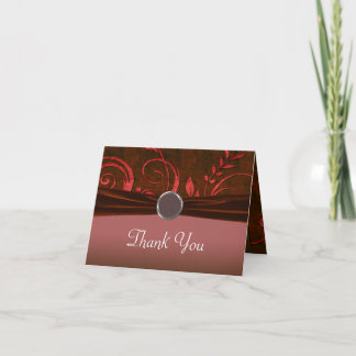 Carte De Remerciements Mariage Tourbillon Rubis & Velours Rouge
