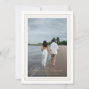 Carte De Remerciements Mariage Traditionnel Photo Or Timeless