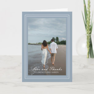 Carte De Remerciements Mariage Traditionnel Poussiéreux Bleu Photo Timele