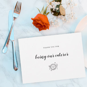 Carte De Remerciements Mariage Traiteur Vendeur Alimentation