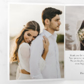 Carte de remerciements Mariage triplé moderne (Intérieur en premier)