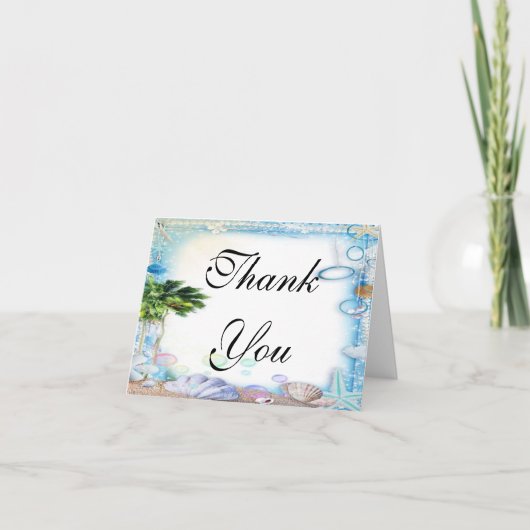 Carte de remerciements Mariage Tropical Beach Seas (Devant)