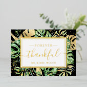 Carte de remerciements Mariage Tropical Black & Go (Debout devant)