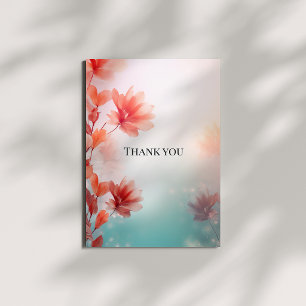 Carte De Remerciements Mariage Tropical Coucher de Soleil Corail Sarcelle