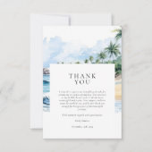 Carte De Remerciements Mariage Tropical de Plage d'Été (Devant)