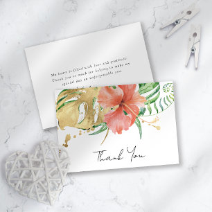 Carte De Remerciements Mariage Tropical Floral de Destination Shower de M