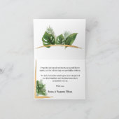 Carte de remerciements Mariage Tropical Palm (Intérieur)