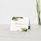 Carte de remerciements Mariage Tropical Palm Leaf (Devant)