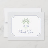 Carte de remerciements Mariage Tropical Palm Tree (Devant)