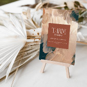 Carte De Remerciements Mariage turquoise bohème moderne peint en terre cu