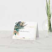 Carte De Remerciements Mariage turquoise et Gold (Dos)