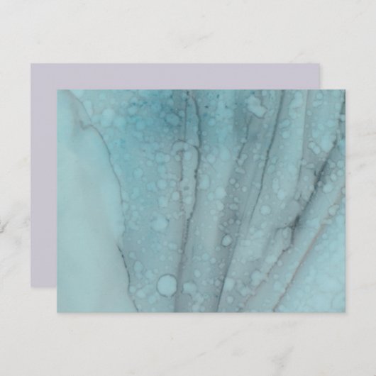 Carte de remerciements mariage Turquoise et Lavend (Devant / Derrière)