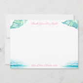 Carte De Remerciements Mariage Turquoise Et Rose De Destination Douche (Devant)