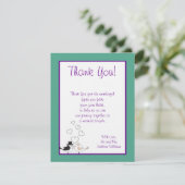 Carte de remerciements Mariage Turquoise/violet In (Debout devant)