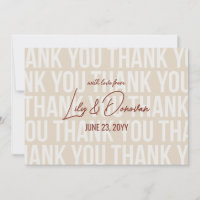 Mariage Typographie Moderne Beige & Cannelle