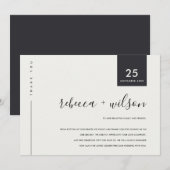 CARTE DE REMERCIEMENTS MARIAGE TYPOGRAPHIE SCANDI MINIMAL NOIR ET BLANC (Devant / Derrière)