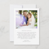 Carte De Remerciements Mariage Typographie Script Cœur (Dos)