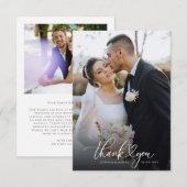 Carte De Remerciements Mariage Typographie Script Cœur (Devant / Derrière)