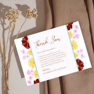 Carte De Remerciements mariage unique floral