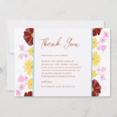 Carte De Remerciements mariage unique floral (Devant)