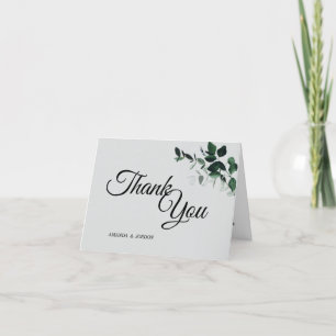 Carte de remerciements Mariage végétal neutre