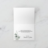 Carte de remerciements Mariage végétal neutre (Intérieur)