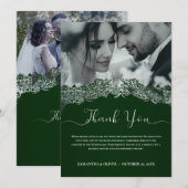 carte de remerciements Mariage vert (Devant / Derrière)