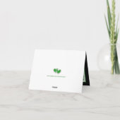 Carte de remerciements Mariage vert, blanc, noir (Dos)