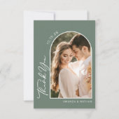 Carte De Remerciements Mariage vert Boho Arch Sage (Devant)