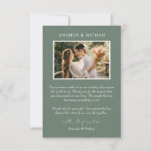 Carte De Remerciements Mariage vert Boho Arch Sage (Dos)