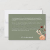 Carte De Remerciements Mariage vert Boho Peach & Rust Floral Sage (Dos)