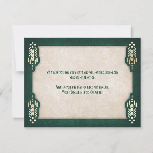 Carte De Remerciements Mariage vert du Geek de jeu vidéo (Dos)