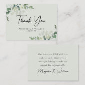 Carte de remerciements Mariage vert Eucalyptus Sag (Devant / Derrière)
