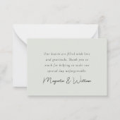 Carte de remerciements Mariage vert Eucalyptus Sag (Dos)